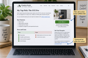 How to Make Money Online: 7 Steps to Turn Site Visitors into Commissions in 2026 5 Natural affiliate links and calls to action on a website