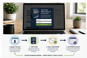 How to Grow an Affiliate Marketing Business in 2026 7 Affiliate website turning visitors into email subscribers and returning readers