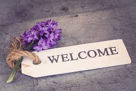 Welcome sign with Flowers