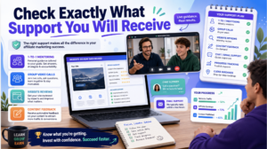 How to Choose an Affiliate Marketing Mentor in 2026: 4 Easy Ways to Spot a Real Expert 4 Check Exactly What Support You Will Receive — show mentoring, video calls, website reviews, or support.