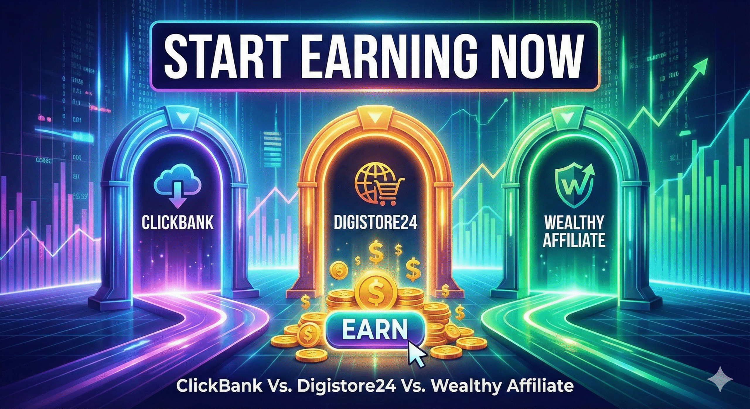 Start Earning Now: ClickBank Vs. Digistore24 Vs. Wealthy Affiliate